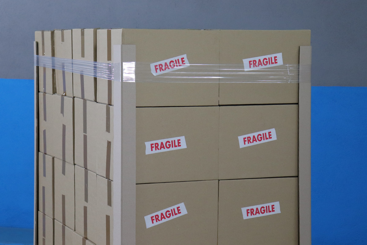 Banda Elástica 40 micras 1200x100 mm. Sujeción de cajas en palet.